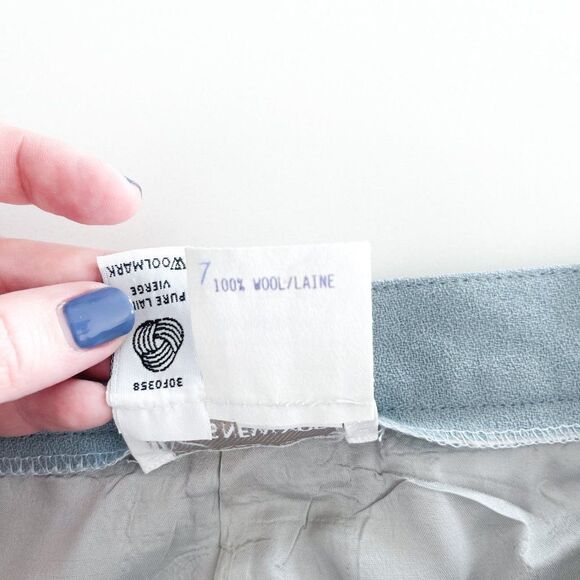 Jones New York Wool Trousers Pleated Pale Blue Lined Women's 16 Pants - Picture 7 of 13